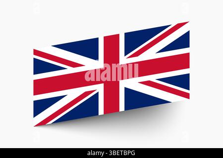 Flag of United Kingdom. United Kingdom flag official colors tilted icon digital vector illustration design. Stock Vector