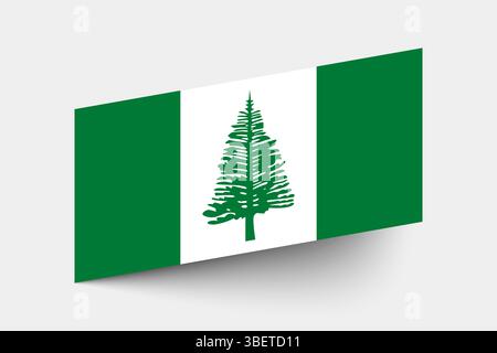 Flag of Norfolk Island. Norfolk Island flag official colors tilted icon digital vector illustration design. Stock Vector