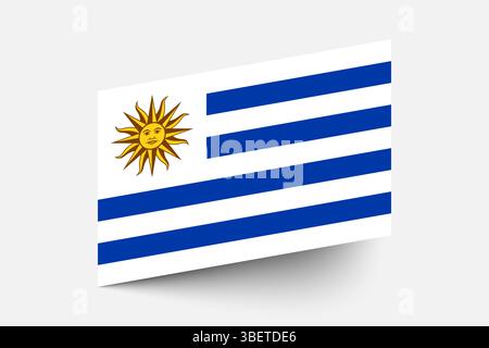 Flag of Uruguay. Uruguay flag official colors tilted icon digital vector illustration design. Stock Vector
