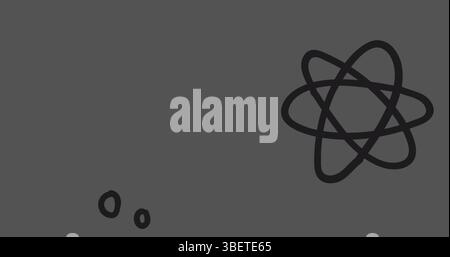Image of falling molecules over dark background Stock Photo