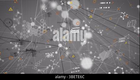 Image of data processing over white background Stock Photo