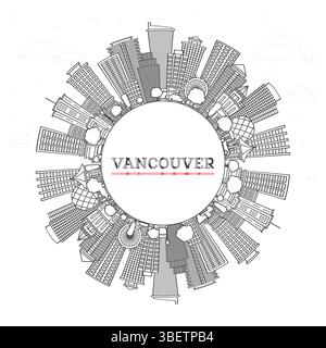 Outline Vancouver Canada City Skyline with Color Buildings Isolated on ...