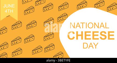 Cheese Slice Pattern Background for National Cheese Day Stock Vector