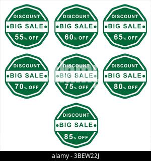 Big Sale Discount Offer Banners and Promotion Templates – Editable Vector on White Background Stock Vector