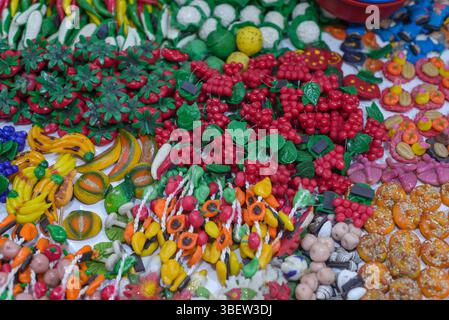 Handmade refrigerator magnets. Mexican handicrafts. Stock Photo