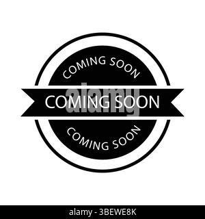 Black Coming Soon stamp on isolated white background. Editable vector file perfect for social media, promotions, website banners, and marketing mate Stock Vector