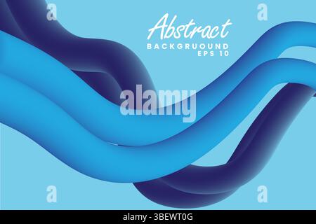 A vibrant blue abstract background featuring a flowing fluid line, perfect for modern designs, presentations, and creative projects that need a touch Stock Vector