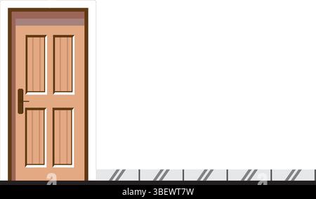 flat design of close door with copy space area Stock Vector