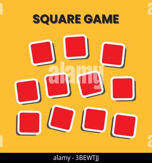 Flat illustration of square game for kids with simple colour Stock Vector