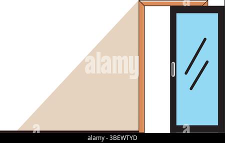 Illustration Open Door in Classcic Home Style Stock Vector