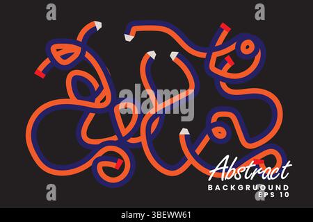 Illustration of Minimalist Abstract Pencil in Variation Colour Background. Suitable for poster and banner Stock Vector