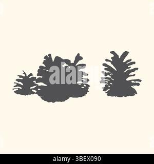 Pine Cone Silhouette Illustration on Light Background Stock Vector