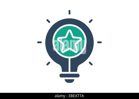 Inspiration icon. solid icon style. icon related to brand. business elements vector illustration Stock Vector