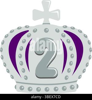 Silver crown (2nd place) vector icon illustration Stock Vector