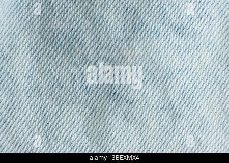 Macro Fabric Texture of Classic Light Blue Jeans Stock Photo