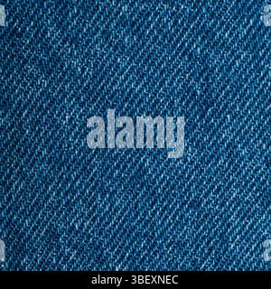 Macro Texture Background of Blue Jeans Material Stock Photo