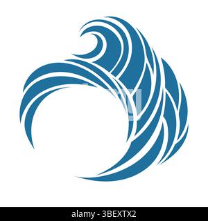 Abstract curled wave with dense vector motion Stock Vector