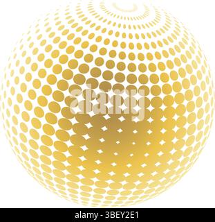 Contemporary set of halftone rounded 3d figures. Stock Vector