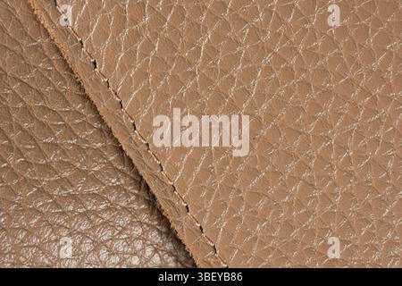 Natural Leather Surface with Visible Seams Stock Photo