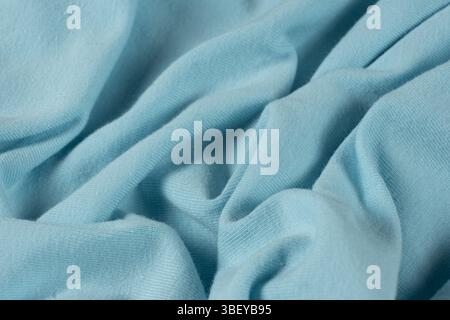 Abstract fabric blue background, cotton and spandex fabric. Stock Photo