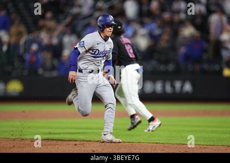 Los Angeles Dodgers Tommy Edman 25 And Will Smith Celebrate After Los Angeles Dodgers Tommy Edman 25 Slides Into 3b During The Twelfth Inning Of A Baseball Game Against The New York Mets At Citi Field In Corona Ny Saturday May 24 2025 Photo Gordon Donovan 3beye7g 