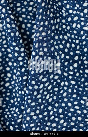 One hundred percent polyester fabric macro top view. Stock Photo
