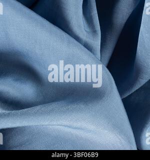 Blue Polyester Elastane Fabric Close-up. Stock Photo