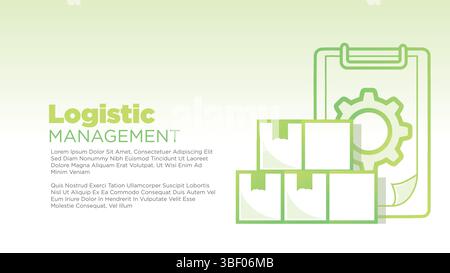 shipping package with check board for logistic management concept. clean coorporate screen size for print, presentation or web template vector illustr Stock Vector