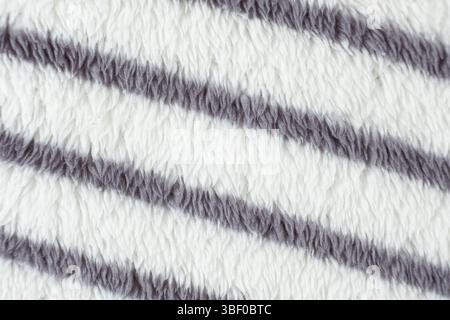 Macro Texture Pure Polyester Striped Fabric Top View. Stock Photo