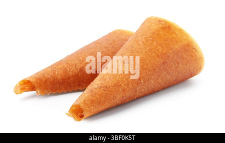 Delicious fruit leather rolls isolated on white Stock Photo