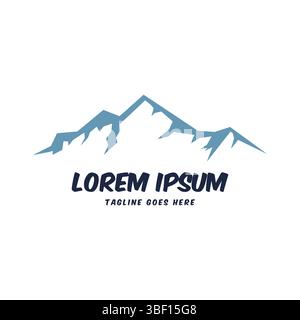 Simple Minimalist Isolated Retro Vintage Ice Snow or Rocky Mountain for Outdoor Adventure Icon Illustration Vector Stock Vector