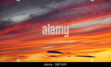 Nagoya Under the Evening Glow: Cityscape Beneath a Fiery Sunset Stock Photo