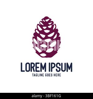 Simple Minimalist Pine Cone Illustration Logo Design Vector Stock Vector