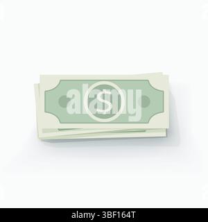 cute pile of money lying on white Stock Vector