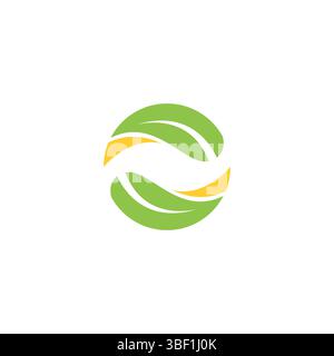 Circle Leaf Logo Design. Letter O Leaf Logo Stock Vector