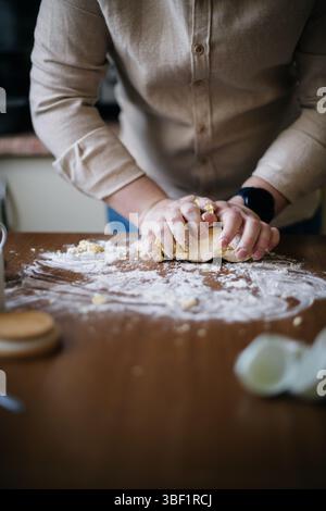 Process of making dough for pasta Stock Photo