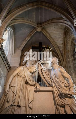 Oratory of the Queen, with tomb sculptures, Château de Vincennes, Paris, France Stock Photo