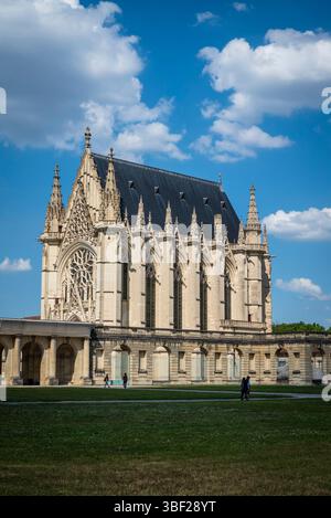 Sainte-Chapelle de Vincennes, built in Gothic Flamboyant style,  Château de Vincennes, Paris, France Stock Photo