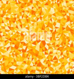 Mosaic triangles shapes background. Tiny triangles size. Repeatable pattern. Amber Sunrise color palette. Creative vector tiles. Stock Vector