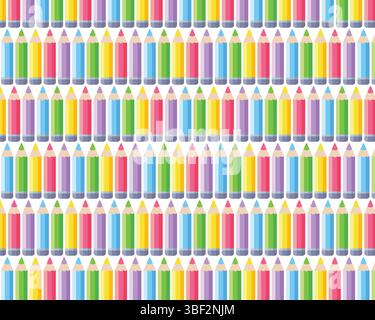 Seamless pattern of multicolored pencils. Vector illustration. Stock Vector
