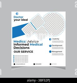 Modern Medical Flyer Design for Informed Decisions ,or Modern Health Clinic Social Media Post Design Template Stock Vector