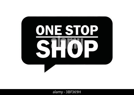 One stop shop sign, retail business marketing, advertising, store promotion, vector illustration Stock Vector
