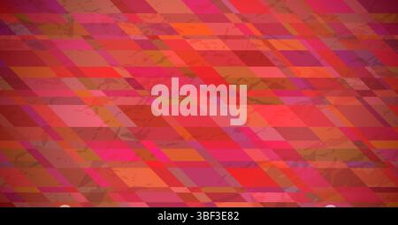 Abstract textured background with red colorful rectangles. Banner design. Beautiful futuristic dynamic geometric pattern design. Vector illustration Stock Vector