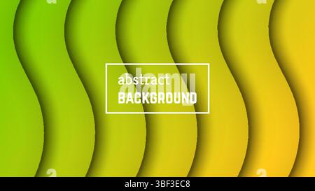 Abstract minimal wave geometric background.  Green wave layer shape for banner, templates, cards. Vector illustration. Stock Vector