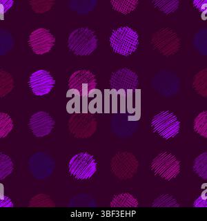 Seamless pattern with hand drawn black circle scribble smear. Abstract grunge texture. Vector illustration Stock Vector