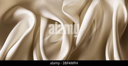 Close-up of lines in brown silk fabric Stock Photo