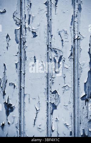 Wooden planks surface background Color of the year 2020 classic blue toned Stock Photo