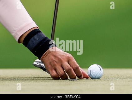 Jin Hee Im of South Korea hits from the 18th fairway during the second ...