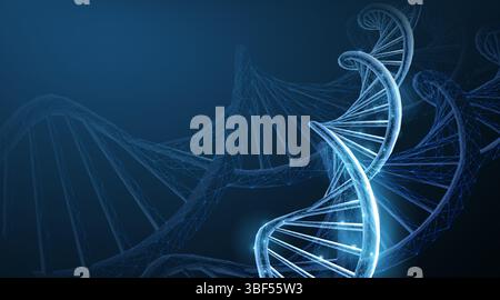3d dna wireframe, medical innovation. Life gene science graphic ...