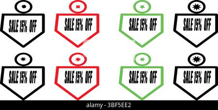 Modern sale label tag vector design in clean layout for shopping offers, discounts, and ui graphics Stock Vector